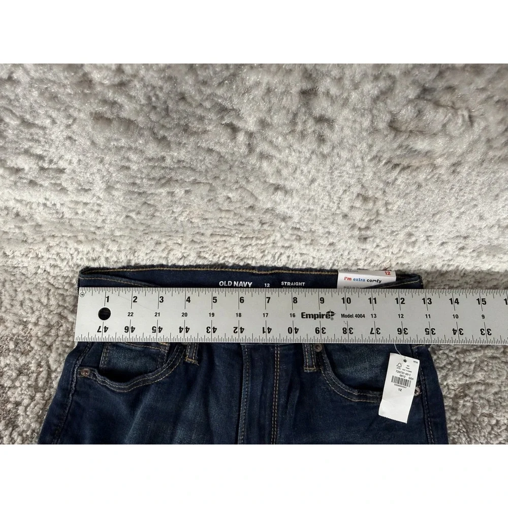 New Old Navy Size 12 Built-In Flex Straight Leg Denim Jeans Blue Kids